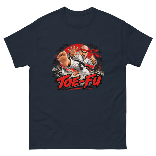 Toe-Fu — Navy T-Shirt, front view