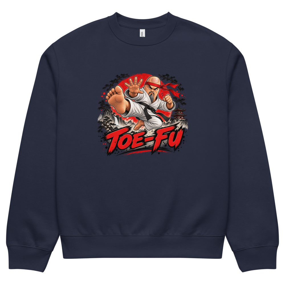Toe-Fu — Navy Sweatshirt, front view