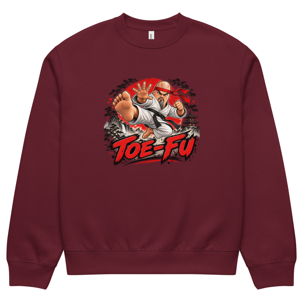 Toe-Fu — Maroon Sweatshirt, front view