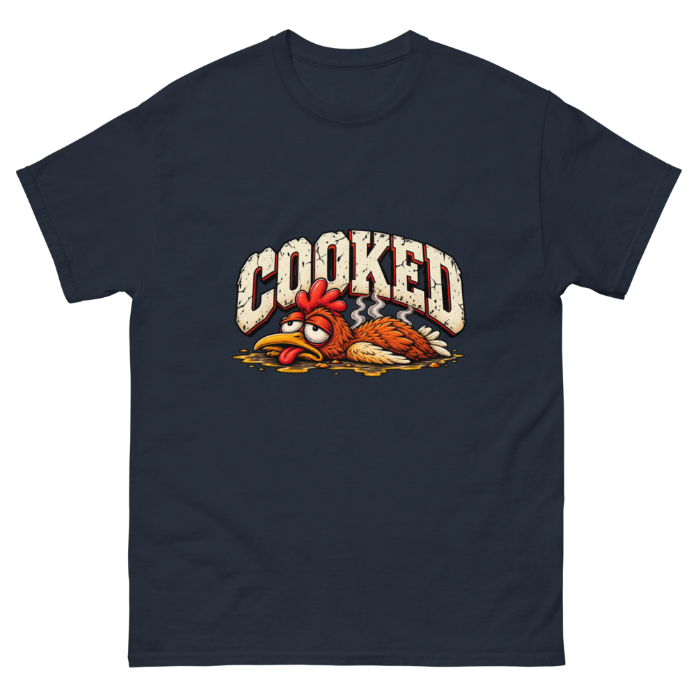 COOKED — Navy T-Shirt, front view