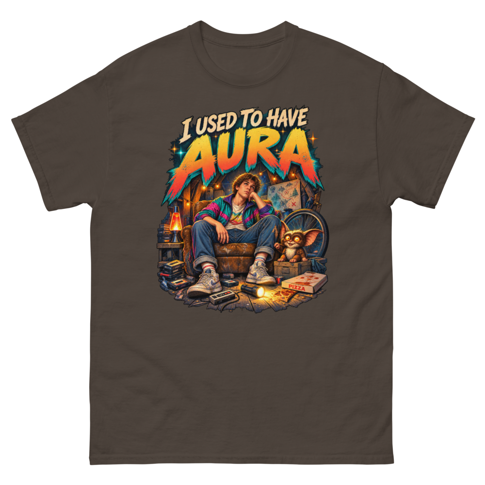 I Used to Have Aura — Dark Chocolate T-Shirt, front view