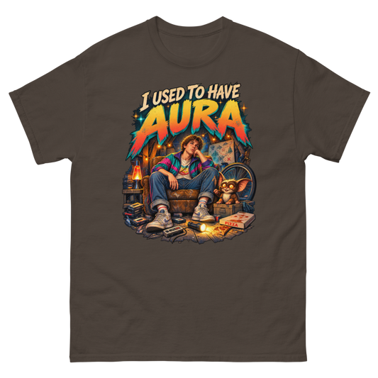 I Used to Have Aura — Dark Chocolate T-Shirt, front view