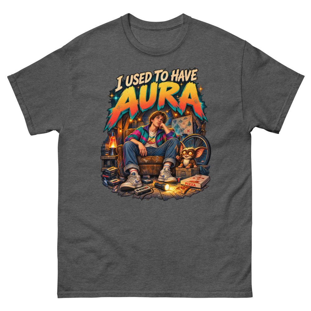 I Used to Have Aura — Dark Heather T-Shirt, front view