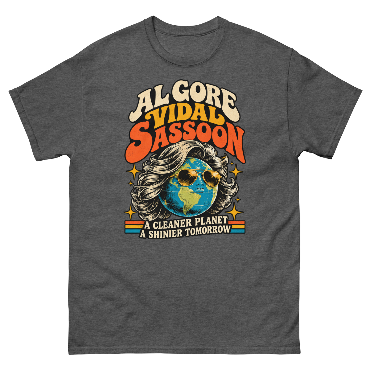 Al Gore Vidal Sassoon — Dark Heather T-Shirt, front view