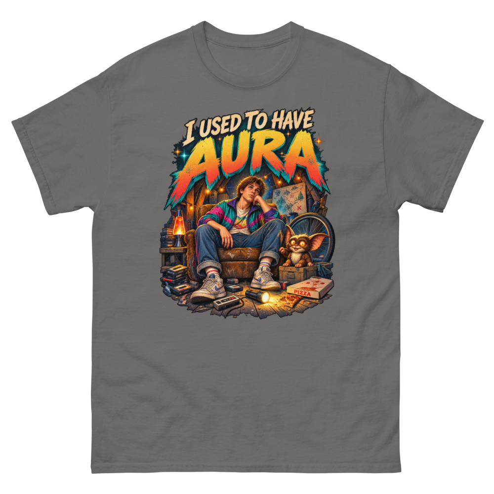 I Used to Have Aura — Charcoal T-Shirt, front view