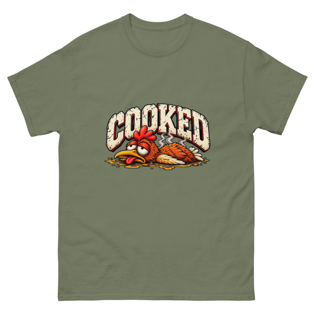 COOKED — Military Green T-Shirt, front view
