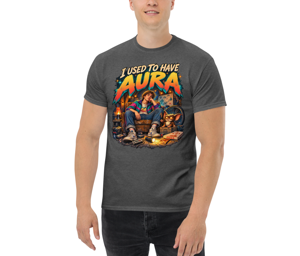 I Used to Have Aura — Dark Heather — Men's front view