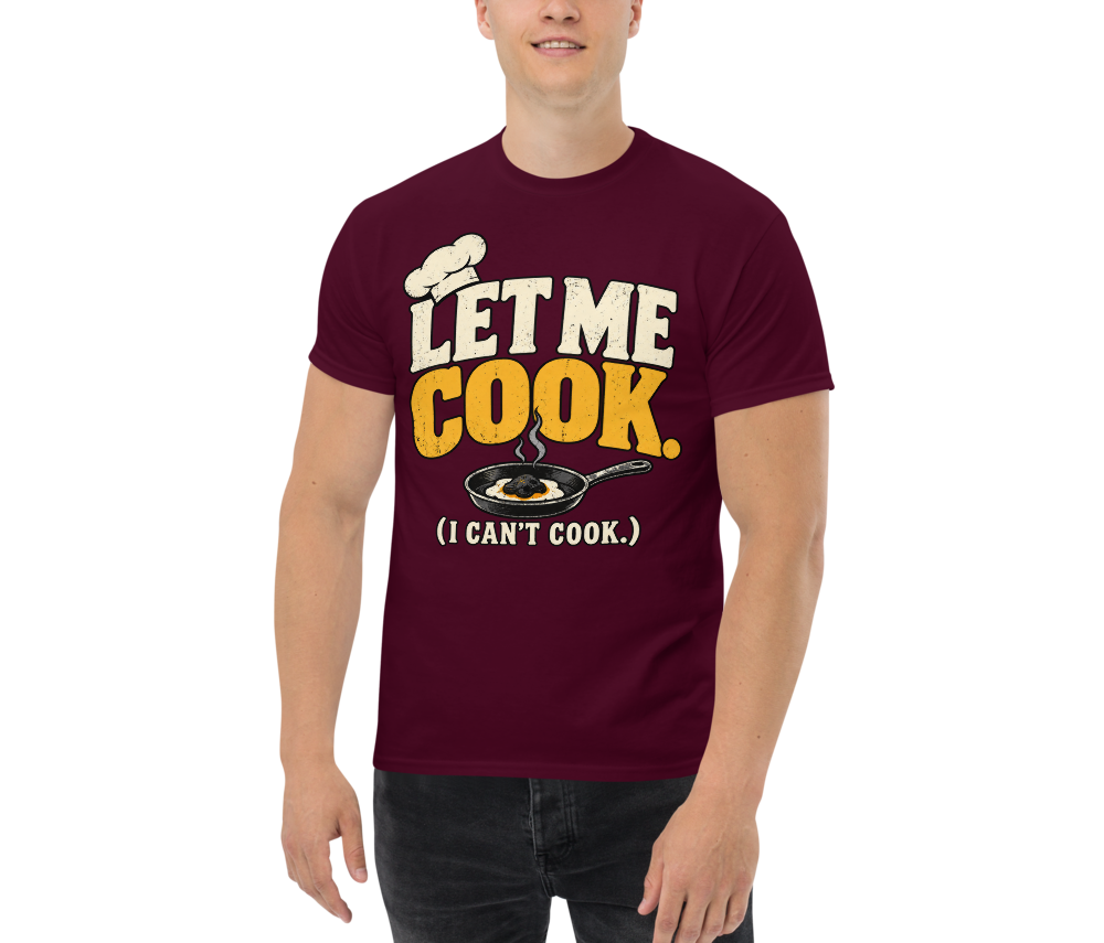 Let Me Cook (I Can't Cook) — Maroon — Men's front view