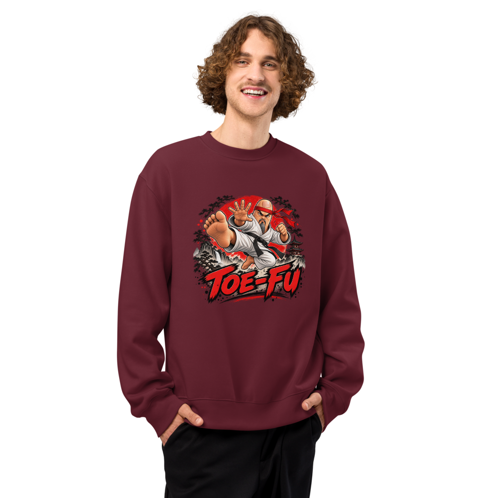 Toe-Fu Crewneck Sweatshirt — Maroon — Men's front view