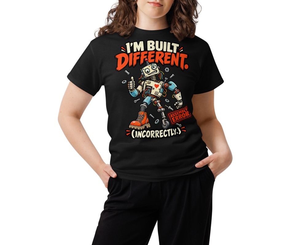 I'm Built Different (Incorrectly) — Black — Women's front view