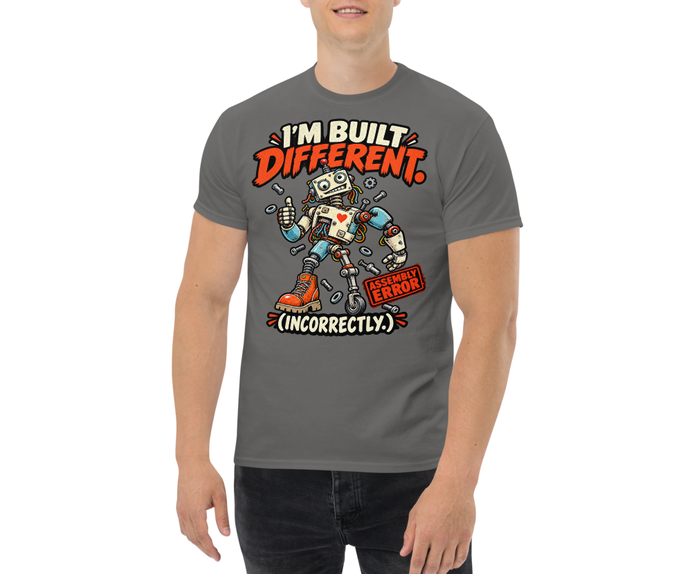 I'm Built Different (Incorrectly) — Charcoal — Men's front view