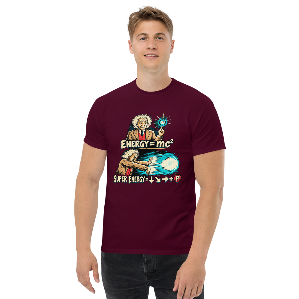Super Energy — Einstein Arcade · shirt — Maroon — Men's front view