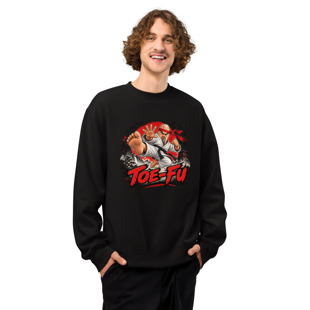 Toe-Fu Crewneck Sweatshirt — Black — Men's front view