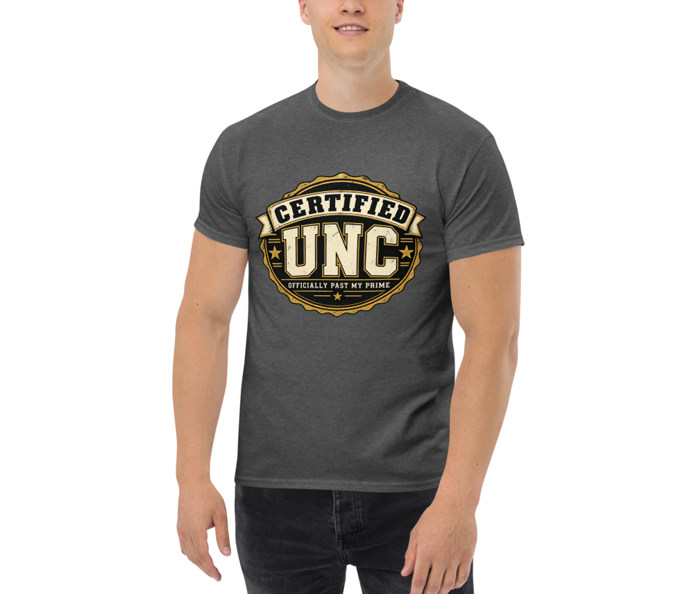 Certified UNC — Dark Heather — Men's front view