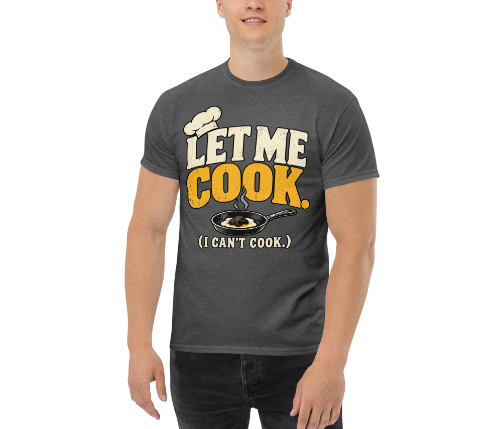Let Me Cook (I Can't Cook) — Dark Heather — Men's front view