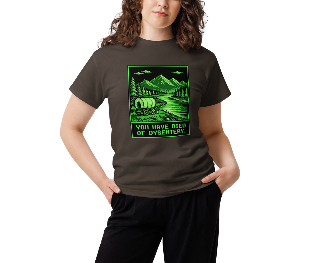 You Have Died of Dysentery — Dark Chocolate — Women's front view