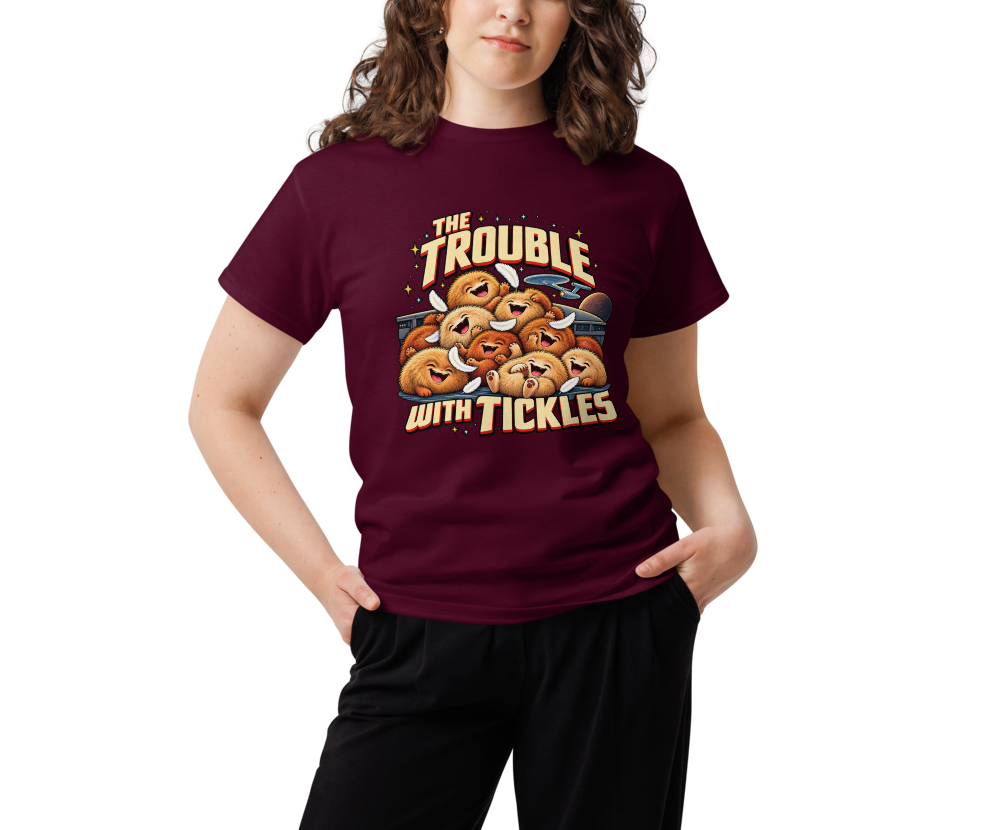 The Trouble with Tickles — Maroon — Women's front view