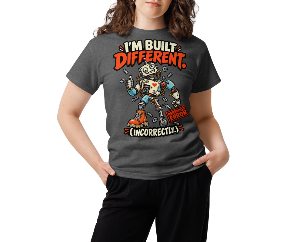 I'm Built Different (Incorrectly) — Dark Heather — Women's front view
