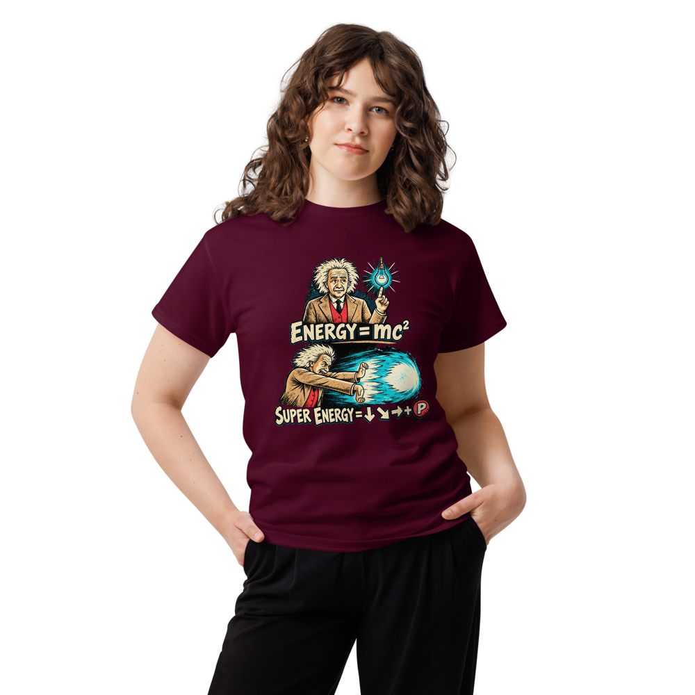 Super Energy — Einstein Arcade · shirt — Maroon — Women's front view