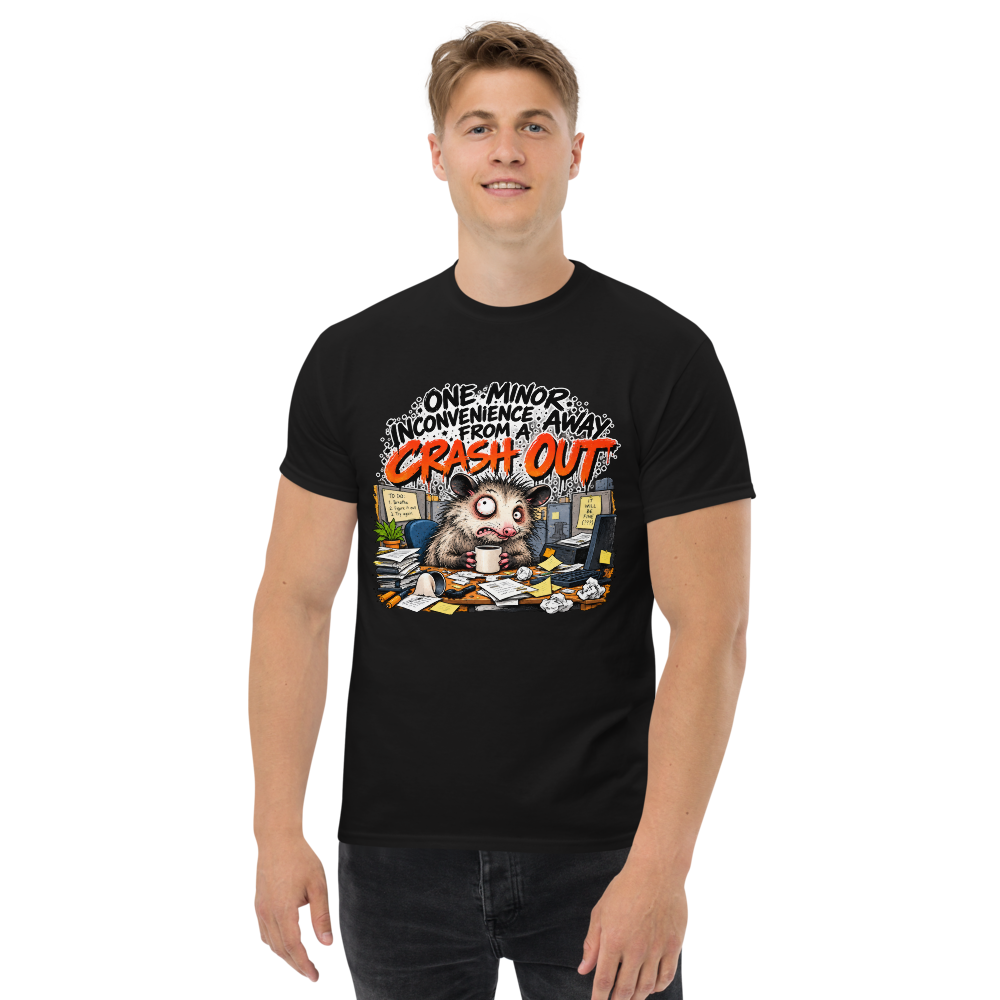 One Minor Inconvenience Away From a Crash Out — Black — Men's front view
