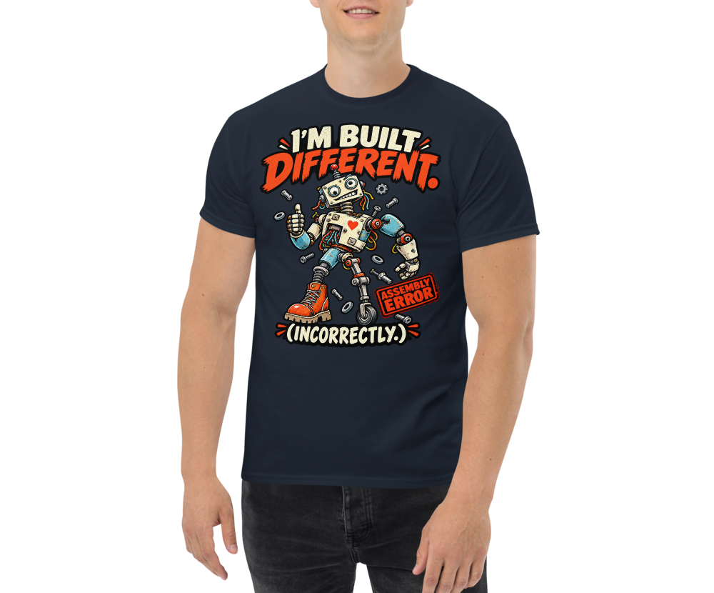 I'm Built Different (Incorrectly) — Navy — Men's front view