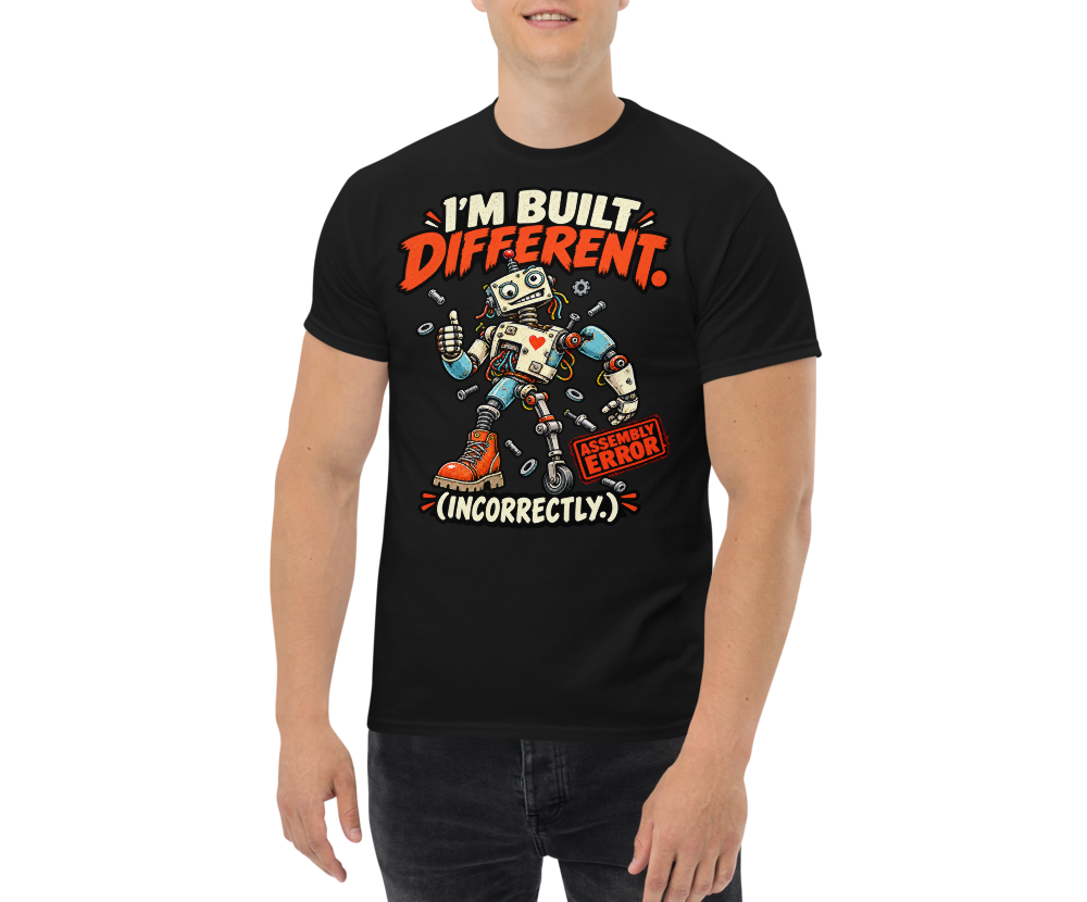 I'm Built Different (Incorrectly) — Black — Men's front view