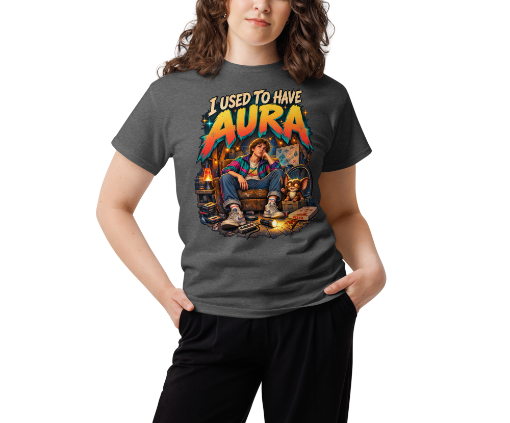 I Used to Have Aura — Dark Heather — Women's front view