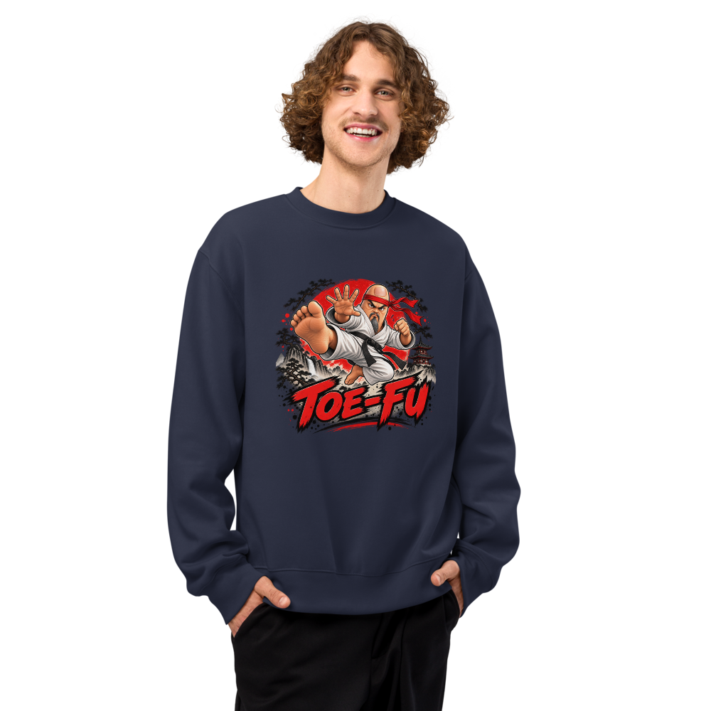 Toe-Fu Crewneck Sweatshirt — Navy — Men's front view